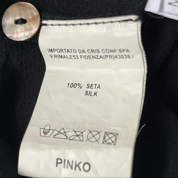 PINKO sheer blouse long sleeve princess waist rhinestone Whimsy goth - Picture 5 of 14